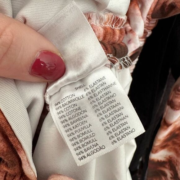 Tiger Mist Riri Brown & Rust Red Print Bodycon Long Sleeved Ruched Dress - Picture 8 of 9